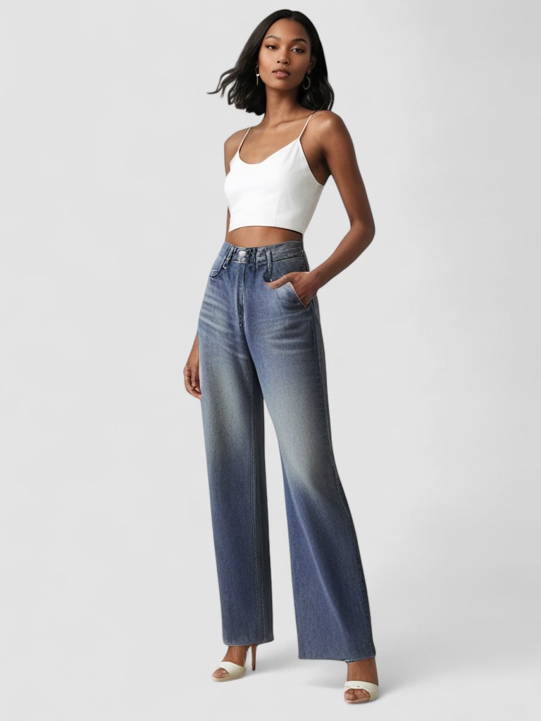 Clair ™ | Jean Large Effet Usé