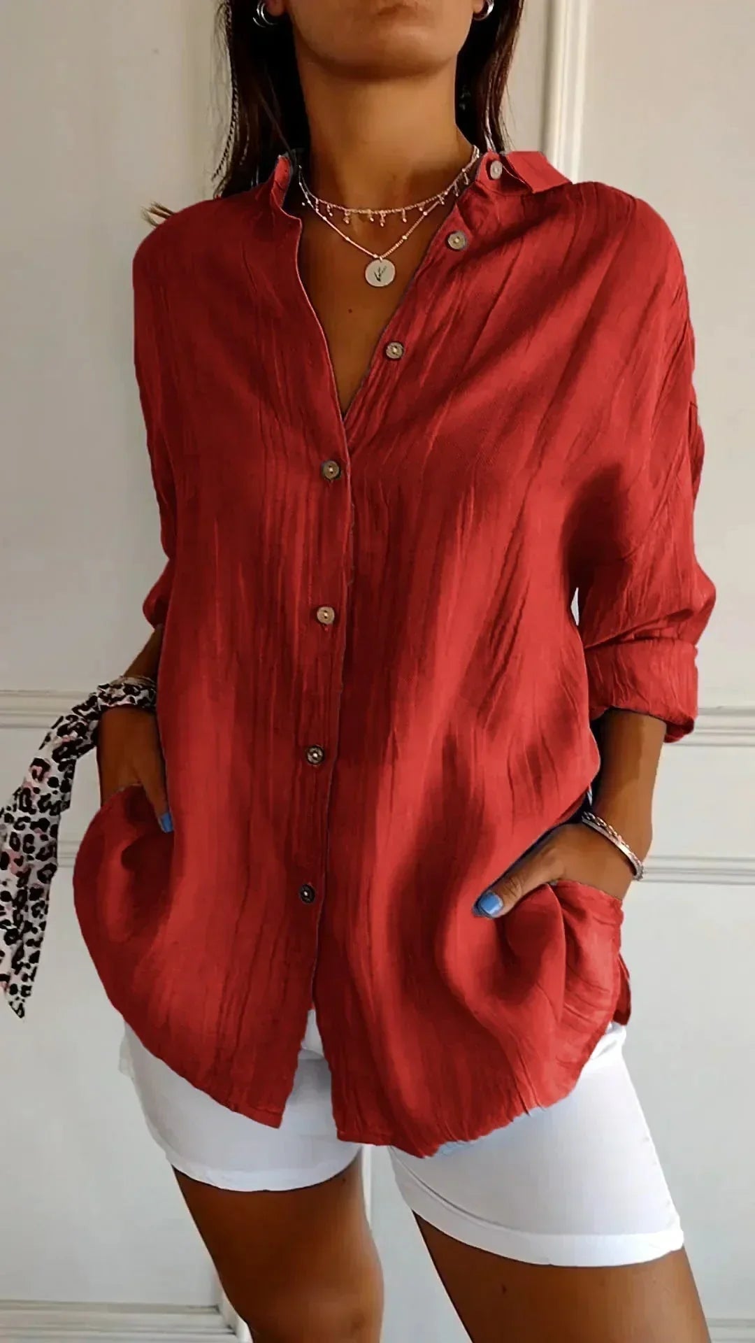 Auberis - Blouse en coton de haute qualité