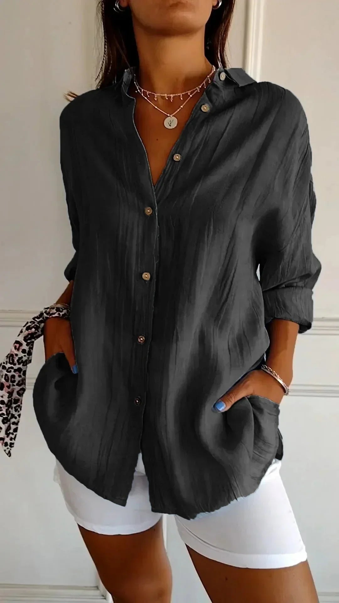 Auberis - Blouse en coton de haute qualité