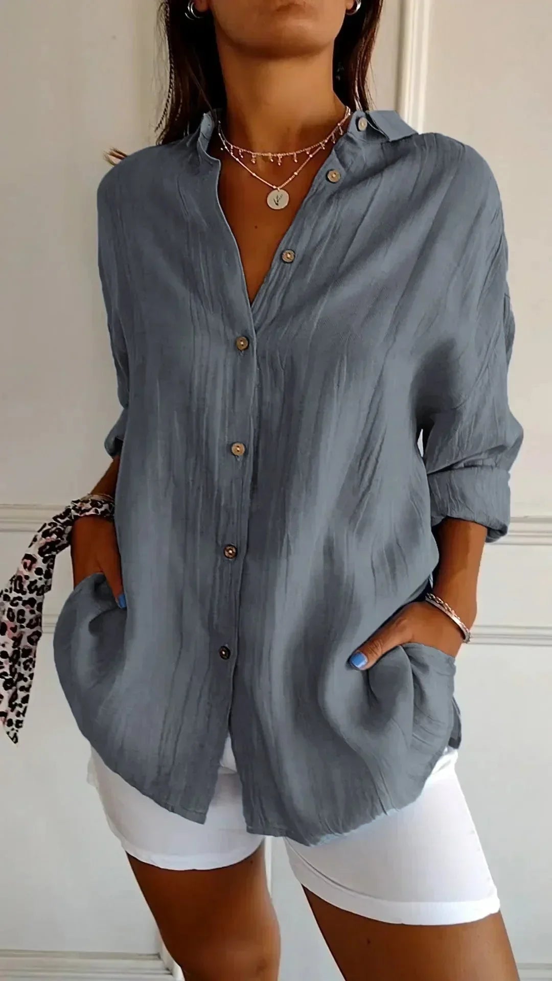 Auberis - Blouse en coton de haute qualité