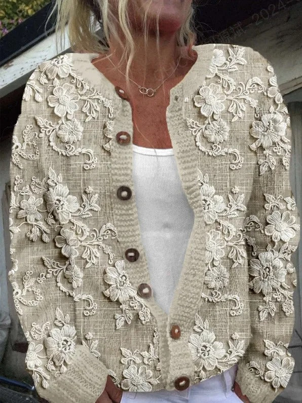 Clair Paris ™ | Cardigan élégant à imprimé floral