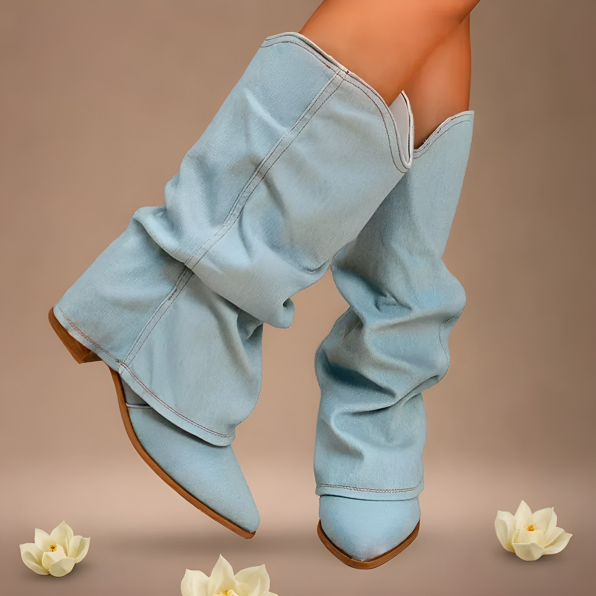 Clair Paris™ | Denim Knee Boots