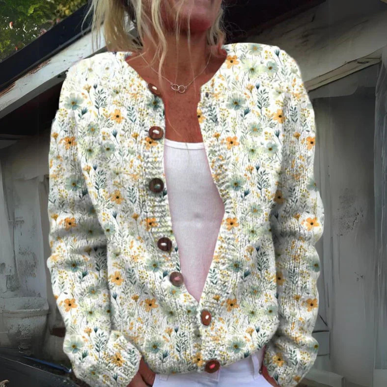 Clair Paris ™ | Cardigan élégant à imprimé floral