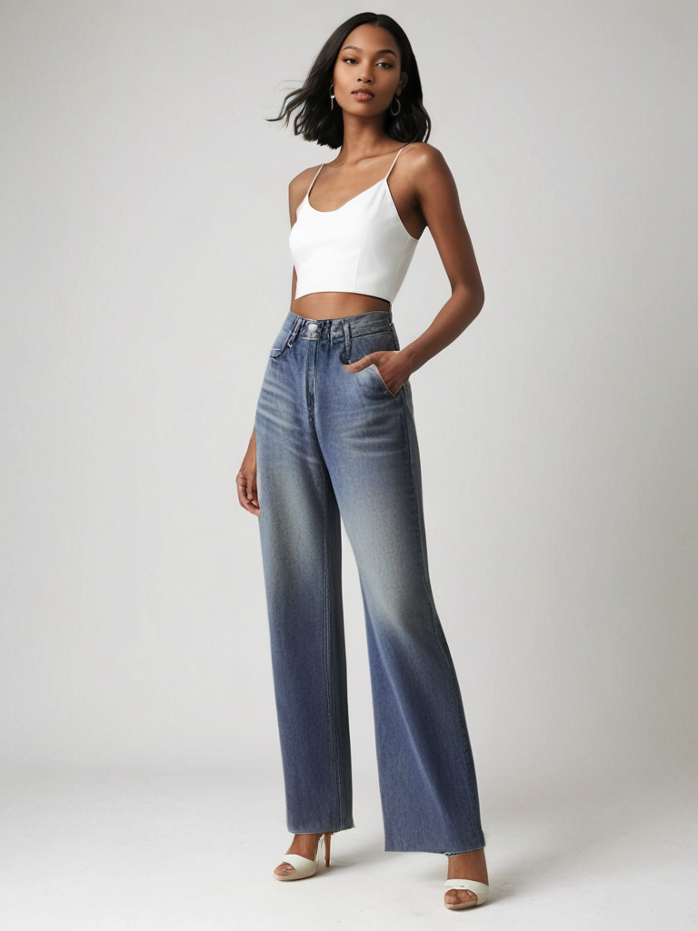 Clair ™ | Jean Large Effet Usé