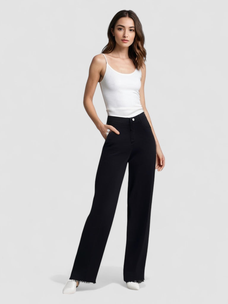 Clair ™ | Jean Noir Élégant à Finition Brute