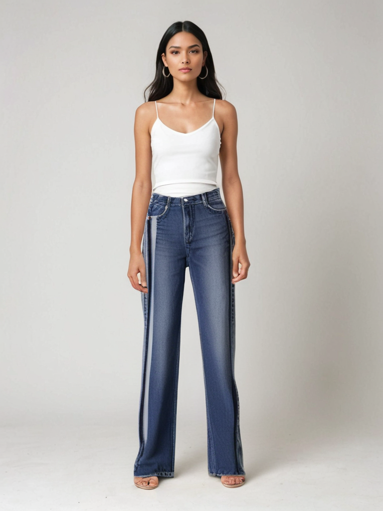 Clair ™ | Jean Évasé à Bandes Latérales