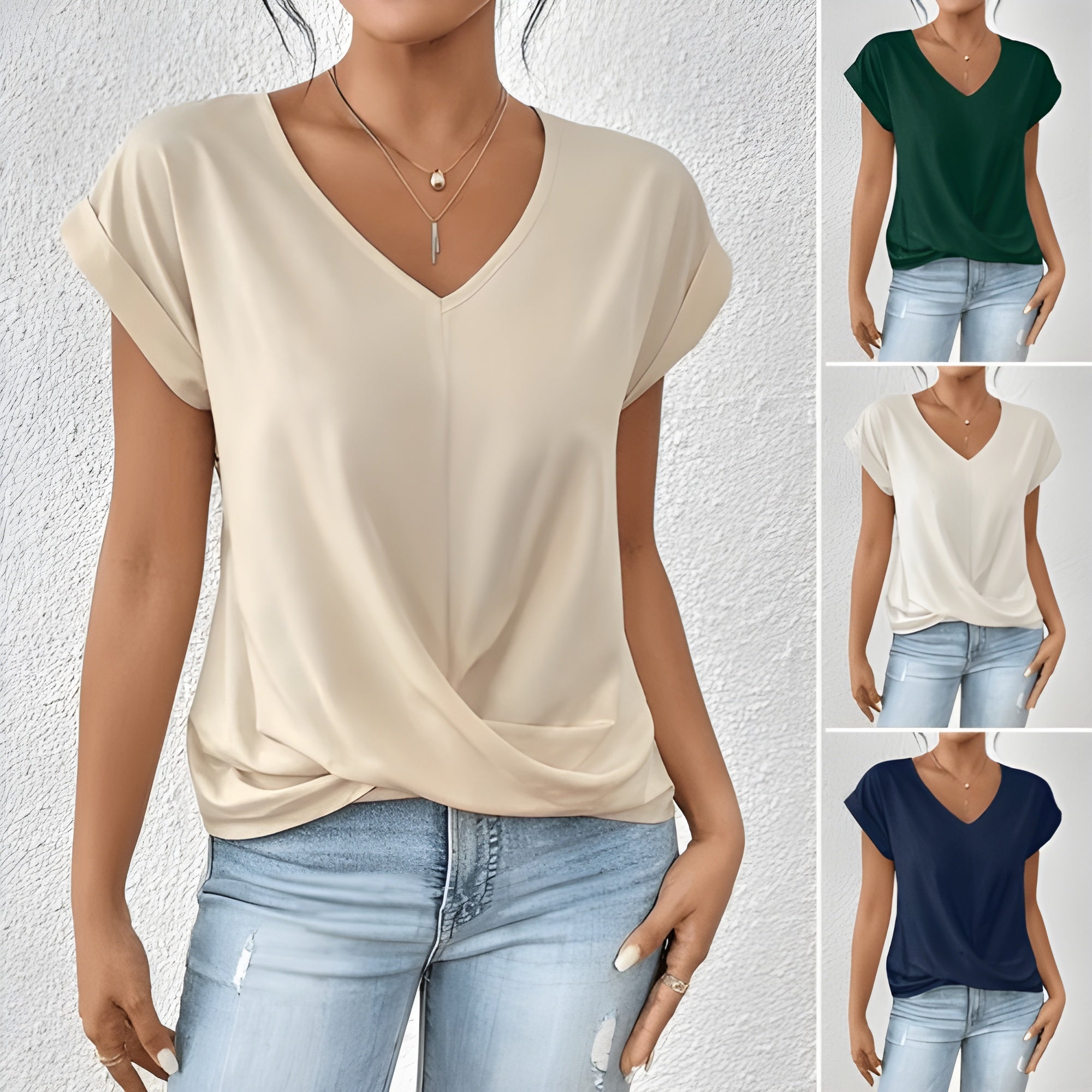 Clair Paris ™ | T-shirt décontracté avec col en V