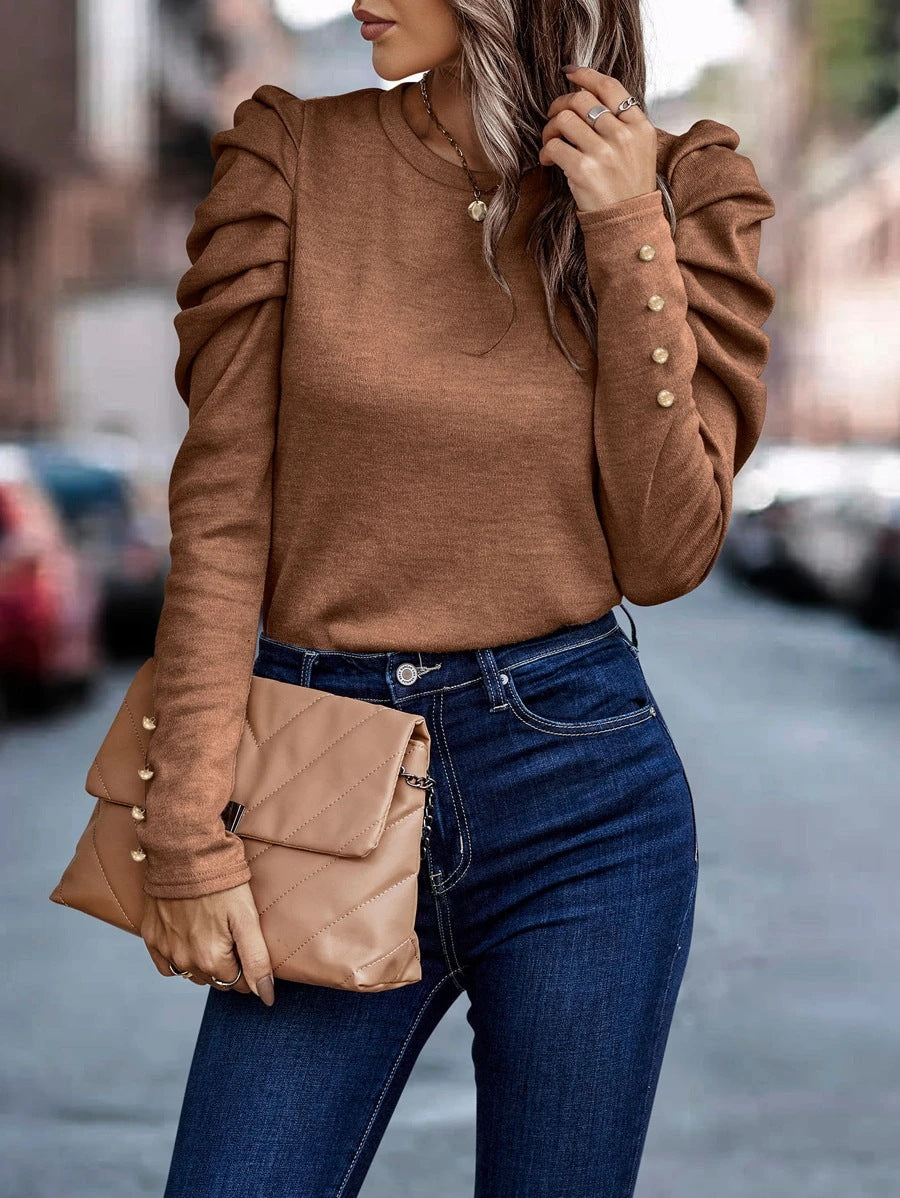 Aimee – Blouse à Manches Bouffantes