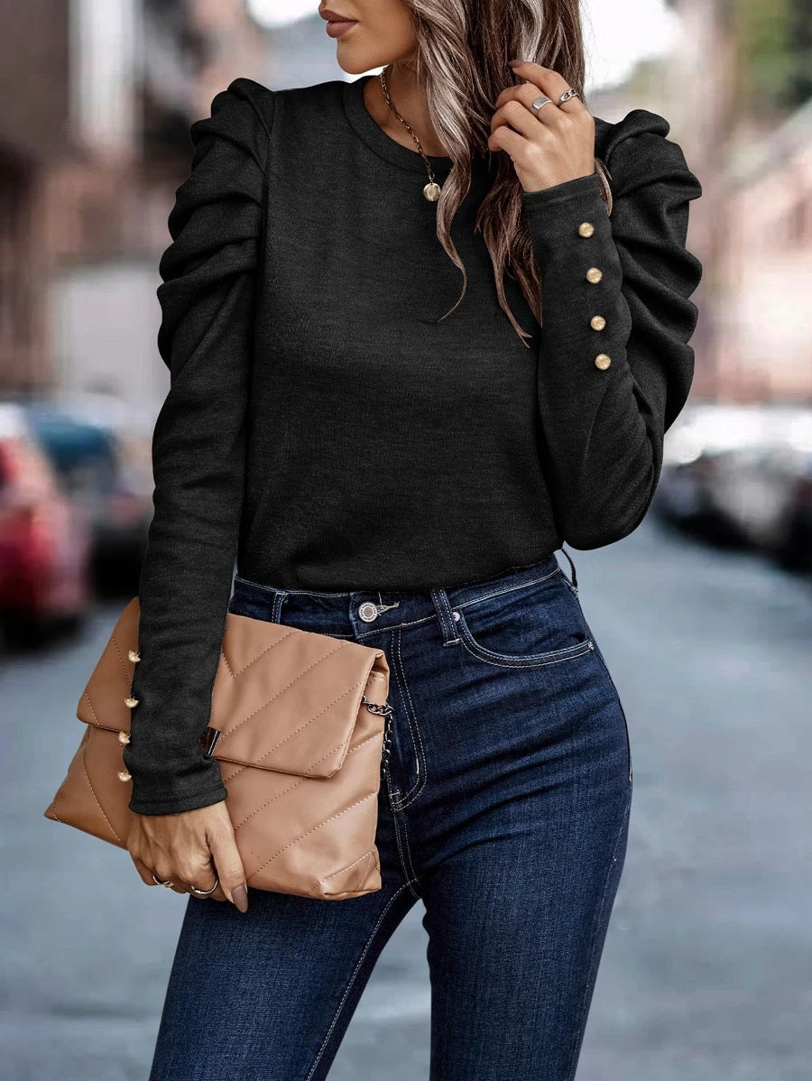 Aimee – Blouse à Manches Bouffantes