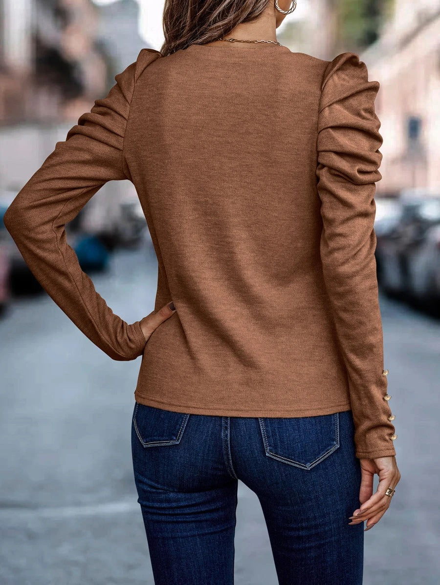 Aimee – Blouse à Manches Bouffantes