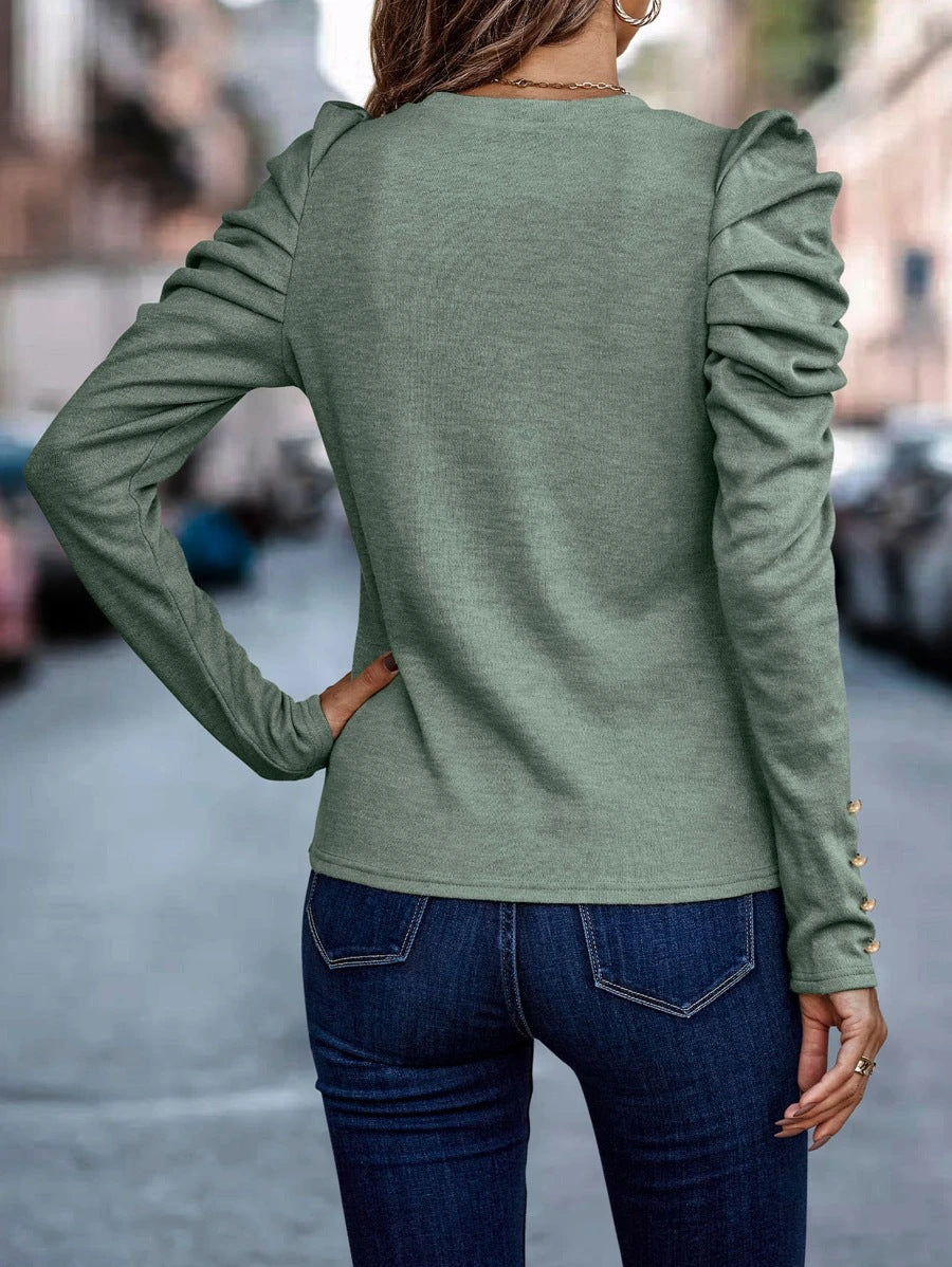 Aimee – Blouse à Manches Bouffantes