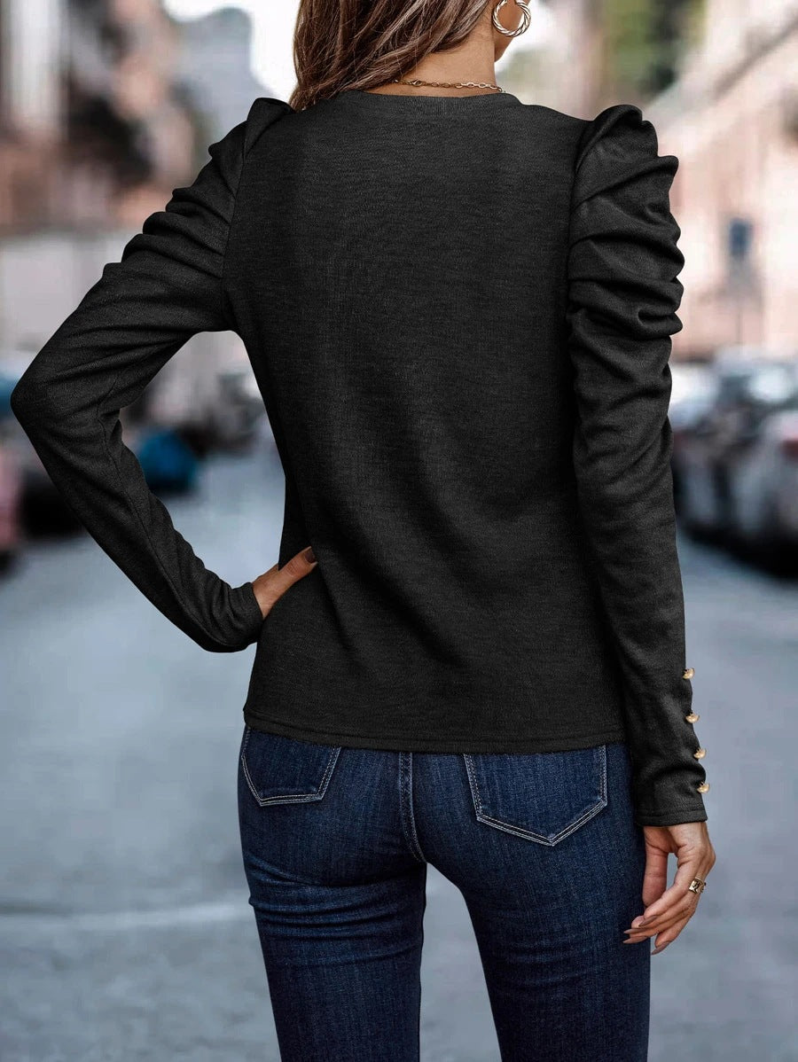 Aimee – Blouse à Manches Bouffantes