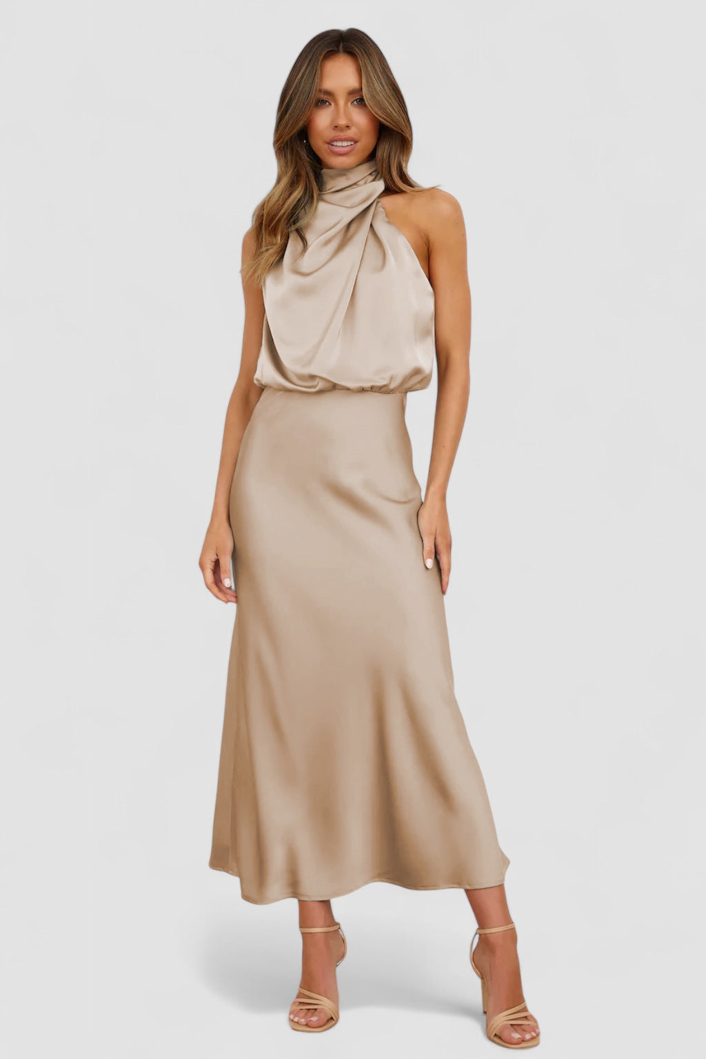 Clair ™ |  Robe longue en satin à col halter