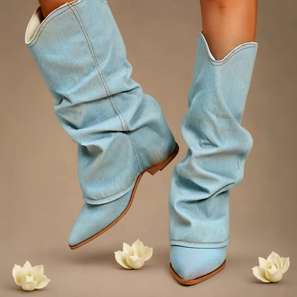 Clair Paris™ | Denim Knee Boots