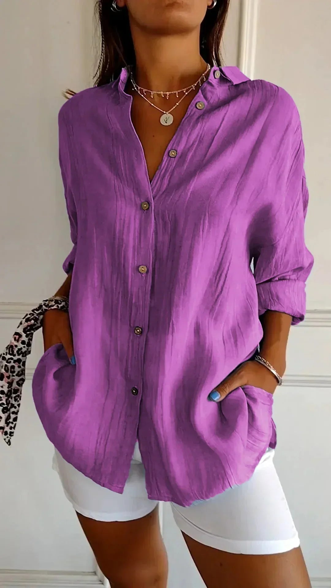Auberis - Blouse en coton de haute qualité